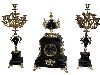 Trittico Francia '800. Marmo nero e bronzo