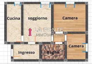 zoom immagine (Appartamento 80 mq, soggiorno, 2 camere, zona Capriccio)